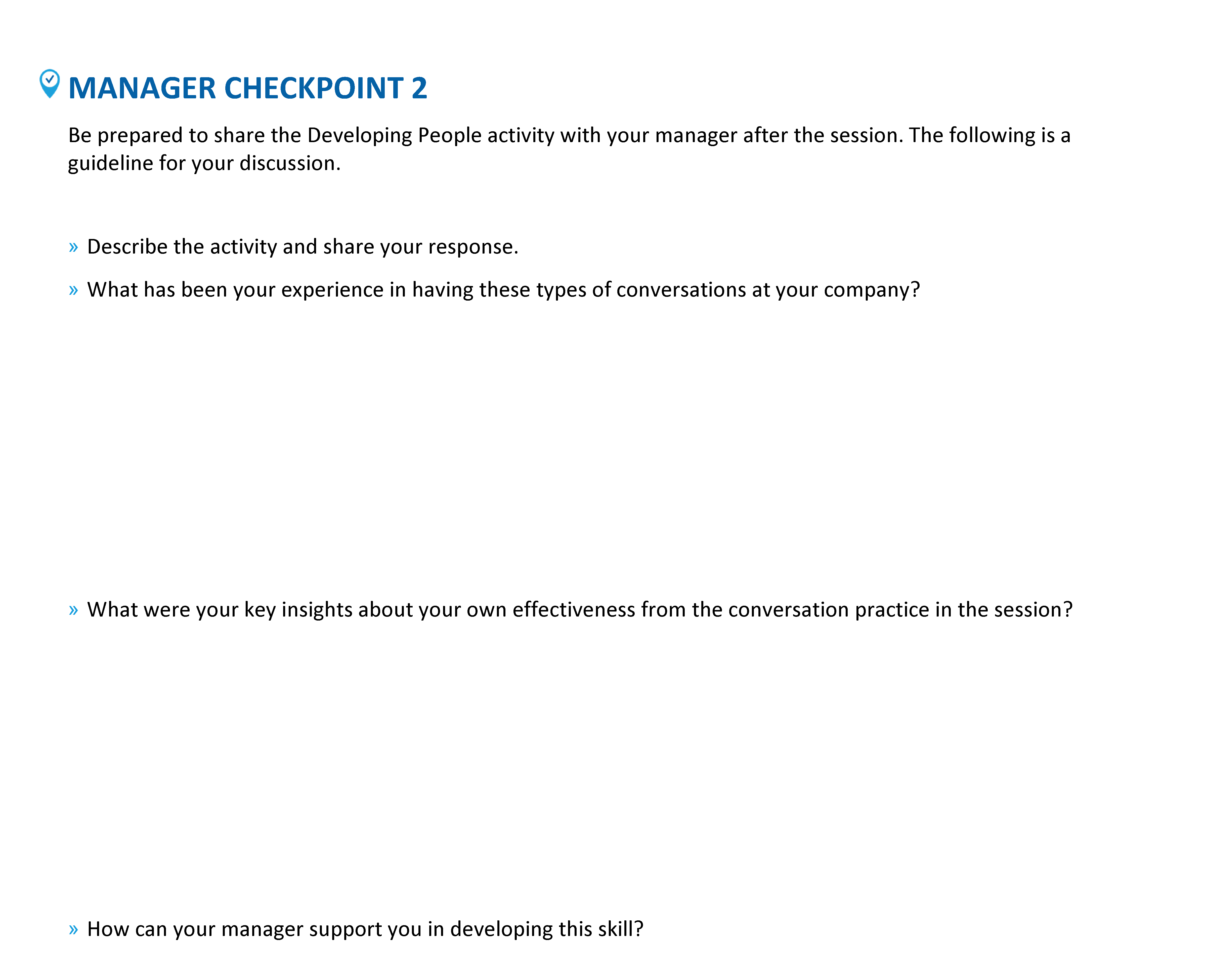 example of a manager checkpoint document